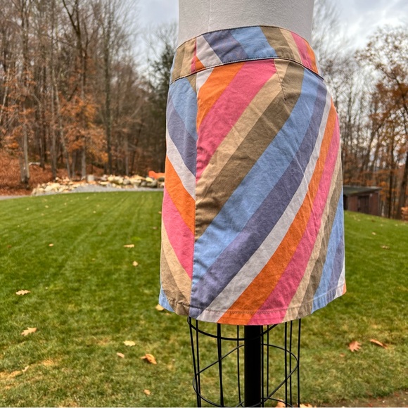 i.e. Relaxed 100% Cotton Rainbow Stripe Mini Skirt Petite Size 6P - Picture 9 of 10